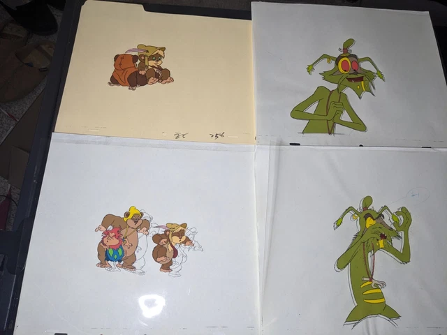 EWOKS animation cels BACKGROUND production art  Vtg Star Wars Toys Figures I8