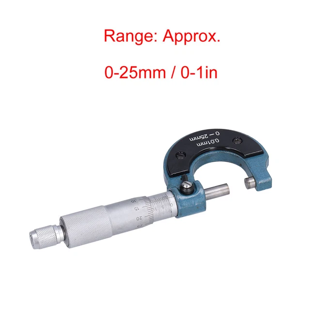 Outside Micrometer Stainless Steel High Accuracy Thickness Measuring Tool 0-25mm