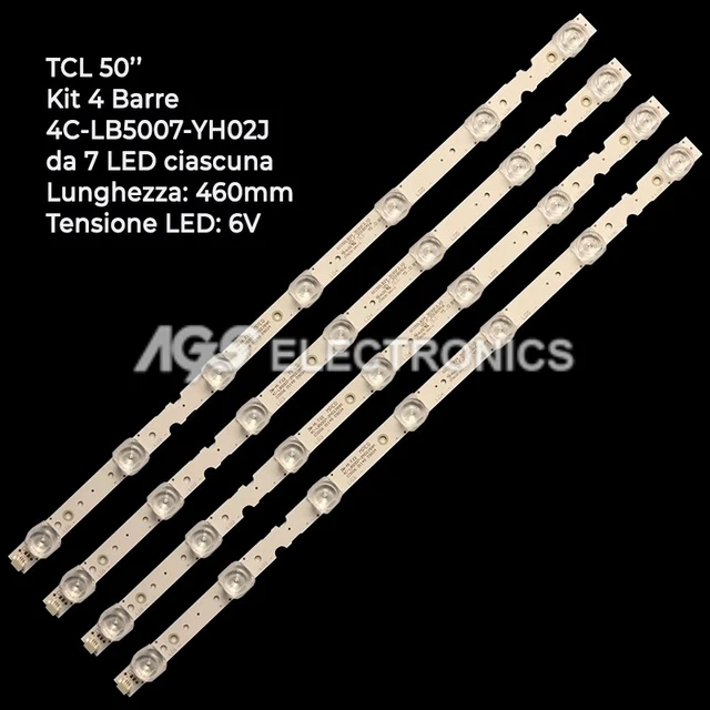 KIT 6 BARRES DE BANDE TV LED TCL 4C-LB6508-PF01J 65HR330M08A1 JL