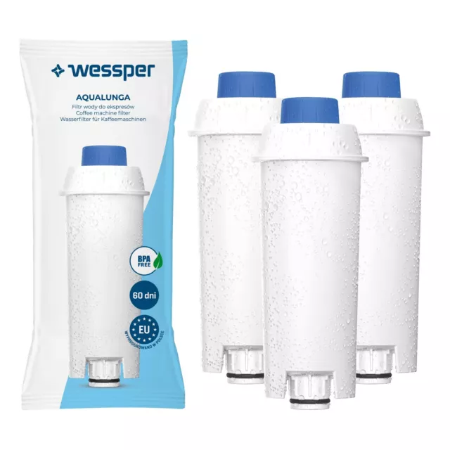 3x Wessper Filtres d'eau pour machines à café Delonghi ECAM ESAM ETAM EC SECAM