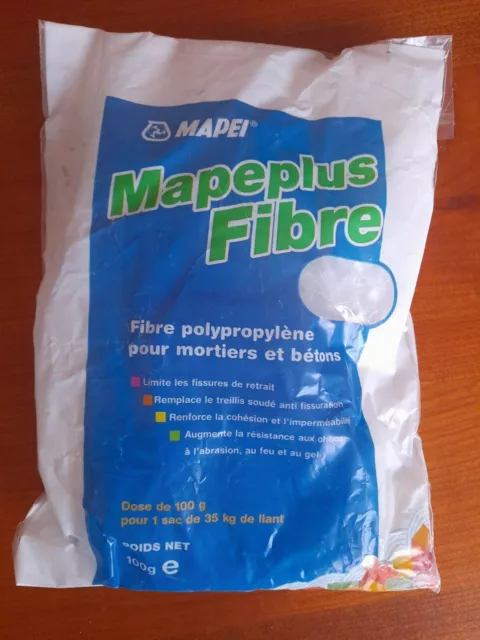 Fibre Polypropylène pour mortier et bétons 100 G