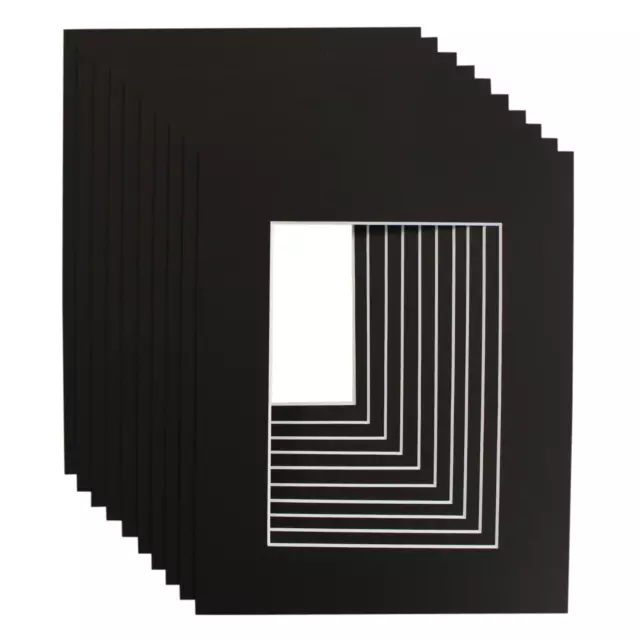 BLACK PICTURE & PHOTO FRAME MOUNTS - All popular sizes and pack quantities