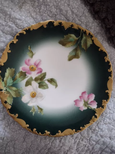 Antique Limoges T&V Floral  Gold gilded  Plate- Rare