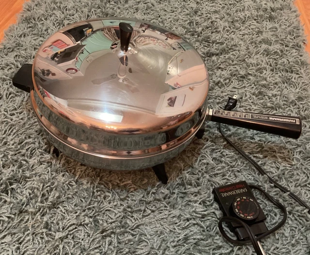 VINTAGE FARBERWARE 12& Electric Frypan Skillet 310B Stainless Steel