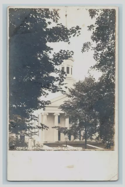 1908 Congregational Church Coventry CT - RPPC Real Photo Postcard