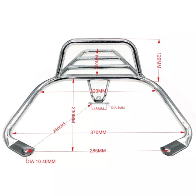 Rear luggage rack chrome Vespa Modern LX 50,Modern S 125 ie 2V,Modern LXV 150 3