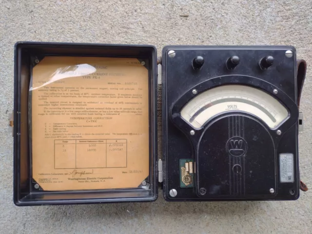 Vintage Westinghouse Portable Direct-Current Volt Meter Type PX-5