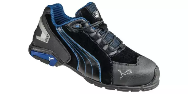 Zapato de seguridad PUMA Rio Black Low talla 46 negro/azul S3L FO SR DIN EN IS...