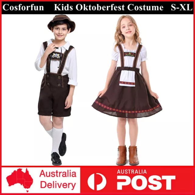 Boys Girls Oktoberfest Costume Kids German Beer Festival Dress Outfits Cosplay