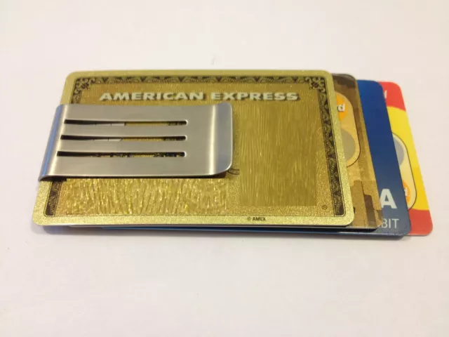 Stainless Steel Money Clip Double Sided Cash Note Credit Card Holder Thin NEW!