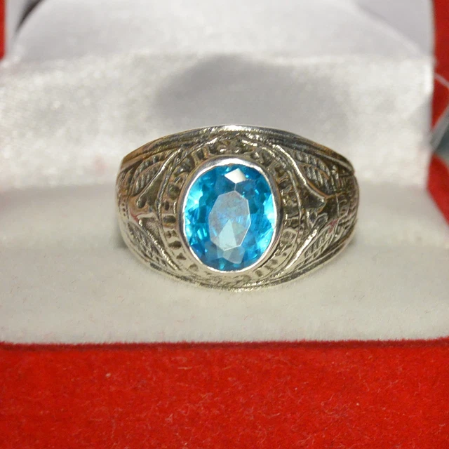 Chevalière En Argent Massif 925 Rhodié Avec Citrine - Taille 58, Unisexe - Dolly-Bijoux