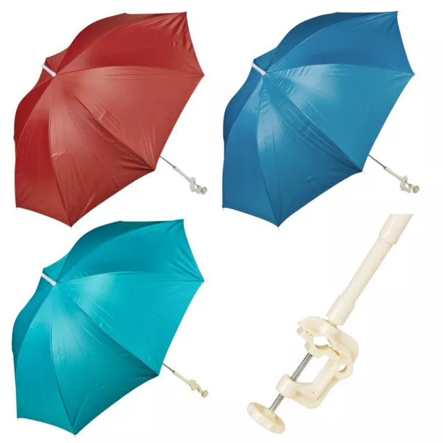 Clip On Screw Clamp Garden Parasol Sunshade Balcony Sun UV Protection Umbrella