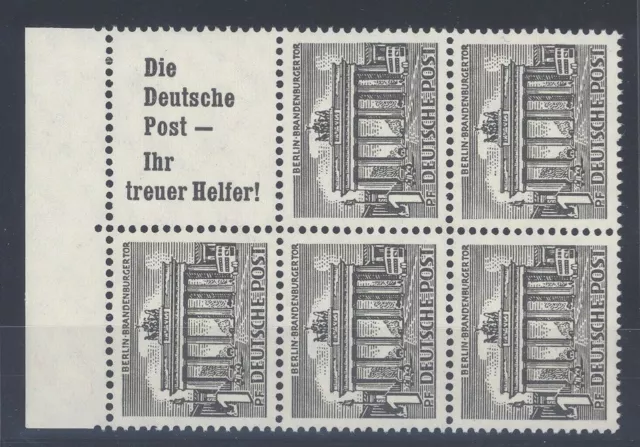 Berlin Heftchenblatt 10, 1 Pfg aus Bauten 1949 ** (2257)