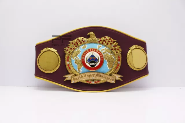WBO Super World Boxing Championship Boxing Belt Custom Made Metal Plates Adult
