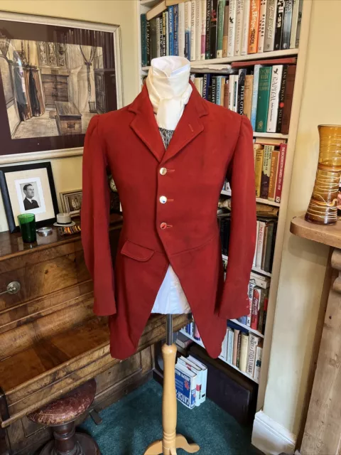 Vintage Heavy Red Wool ‘Pink Coat’ Fox Hunting Hunt Coat Probably Savile Row