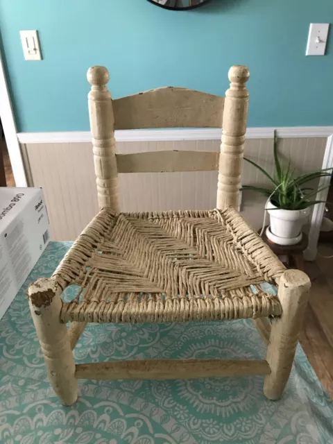Cane Bottom Child’s Chair Sturdy Vintage Antique