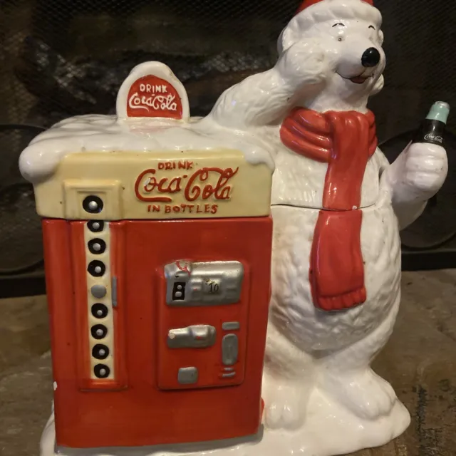 Vintage Coca Cola Polar Bear Coke Machine Cookie Jar Houston Harvest