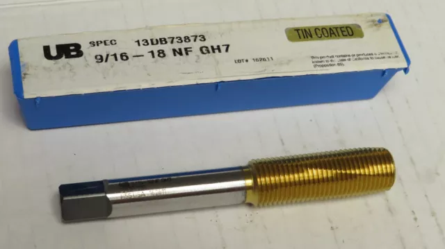 9/16-18 NF BOTTOMING THREAD FORMING TAP GH7-HSS-TiN-0 FLUTES..UB 3DB7387.. USA