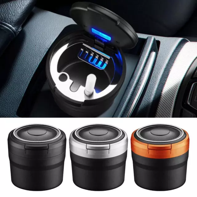Cenicero para automóvil con luz LED universal automático a prueba de olores portátil |