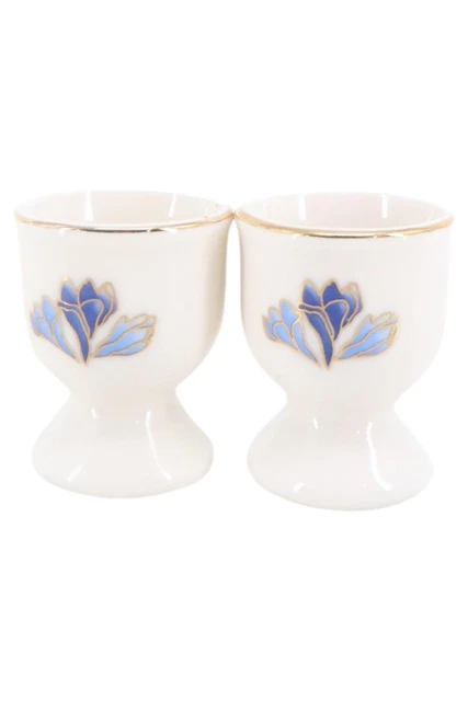 Taza de huevos WISSOLL Ø 4 cm cerámica borde dorado decoración floral