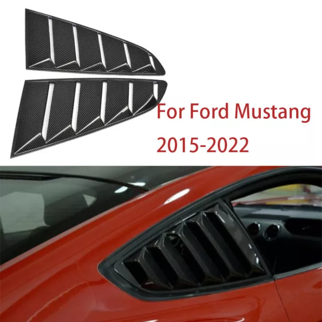 For Ford Mustang 15-22 Carbon Fiber Side Vent 1/4 Quarter Window Louver Scoop 2*