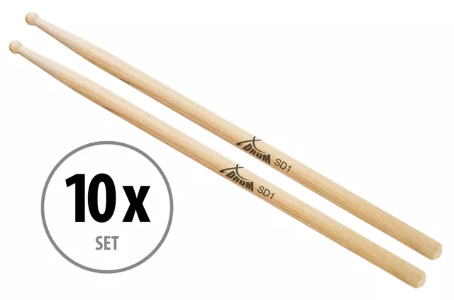 Marching Sticks Baguettes Batterie Vic Firth 5A - Bois Hickory - Olive Teardrop - Pour Jazz Et Petits Ensembles Baguettes Jazz Hickory