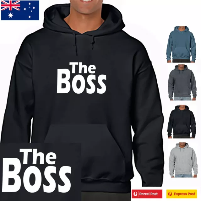 The Boss Men's grey black Funny Hoodie Hoodies Hoody slogan Gift Men's Unisex