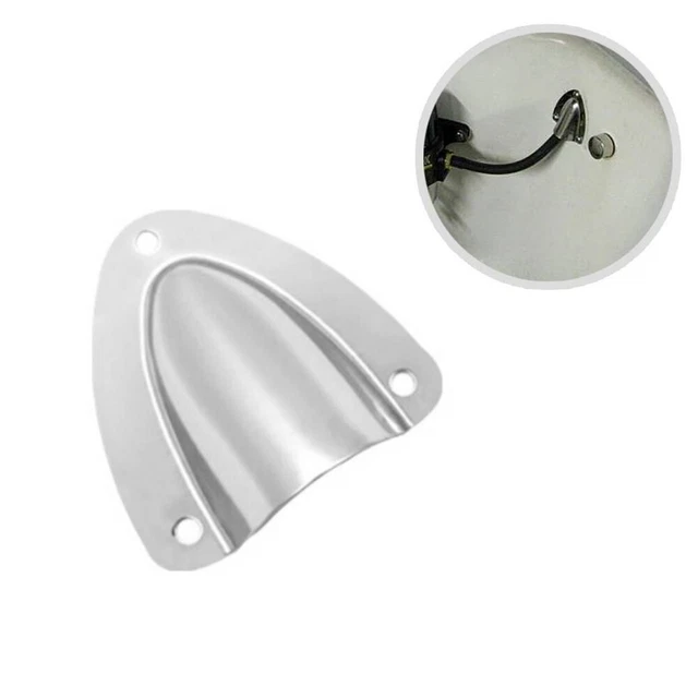 Couvercle D'Évent Marin Clam Shell - Clapet Ventilation Bateau Avec Câble Métallique - Blanc/Noir - Tailles Petit/Grand