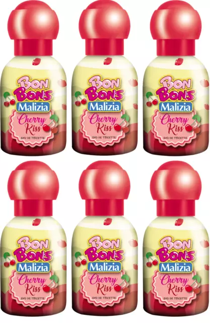 6 Pièces X Bon Bons Malizia Cherry Kiss - Parfum Femme Eau de Toilette - Cerise