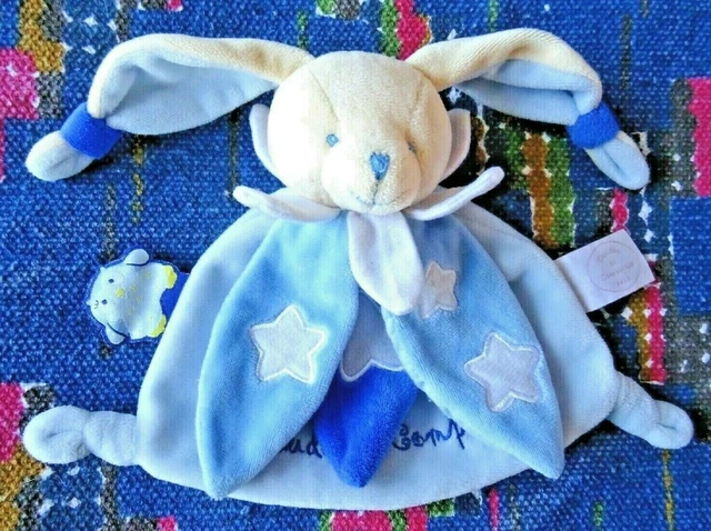 Fp/ Doudou Et Compagnie Plat Lapin Bleu Blanc Etoile Chouette Ca Brille Ttbe