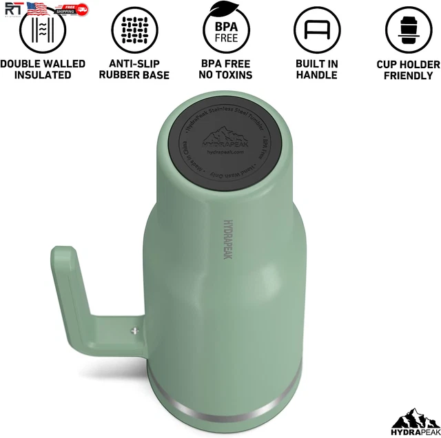 Travel Mug Tumbler with Handle Straw Lid 40 Oz Stainless Steel Hot and Cold 3
