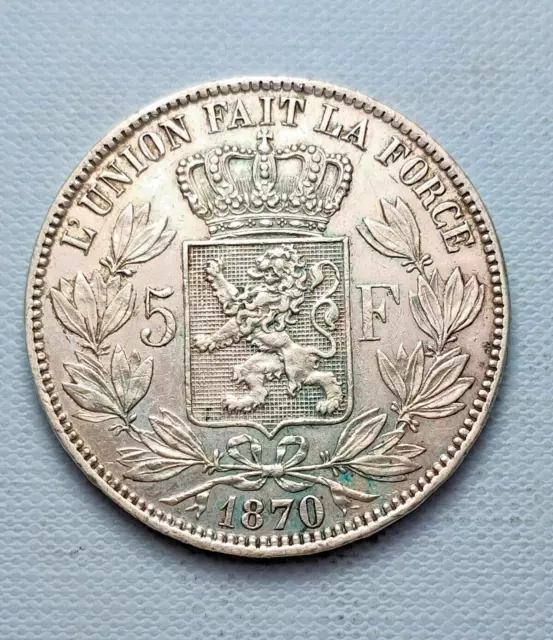Belgique - 5 francs 1870 - Leopold II - TTB