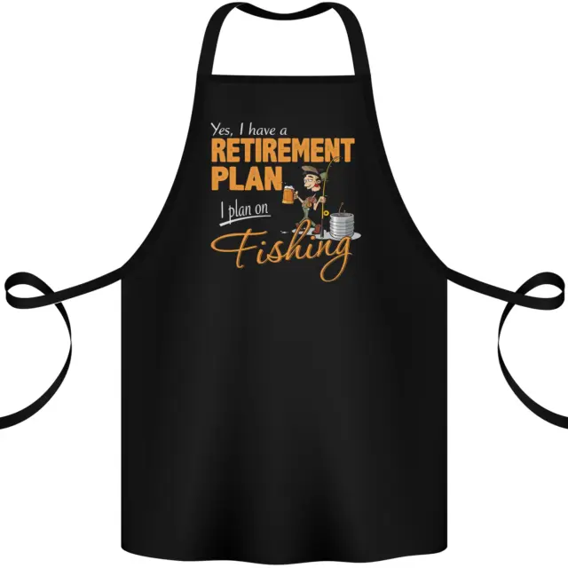 Retirement Plan Fishing Funny Fisherman Cotton Apron 100% Organic