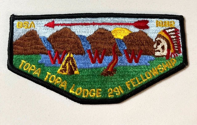 Boy Scout OA 291 Topa Topa Lodge Flap eS1982-1 FELLOWSHIP 1982