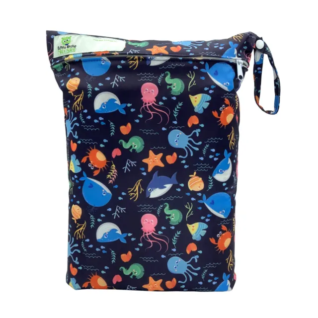 Reusable Wet Bag For Cloth Nappy/Diaper /Swimmers Deep Sea
