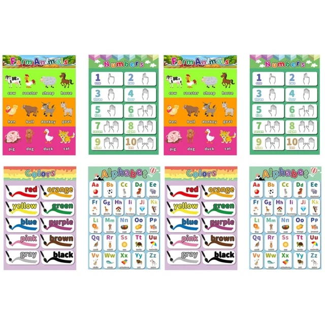 2 PACK WALL Map Alphabet Chart Toddler Learning Posters Cartoon £16.39 ...