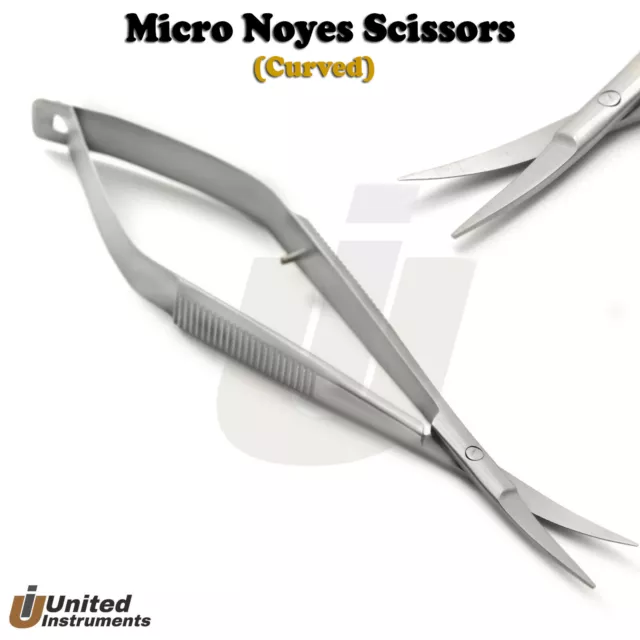 Microsurgery Noyes Scissors Curved Iris Spring Action Dissecting Suture Shears