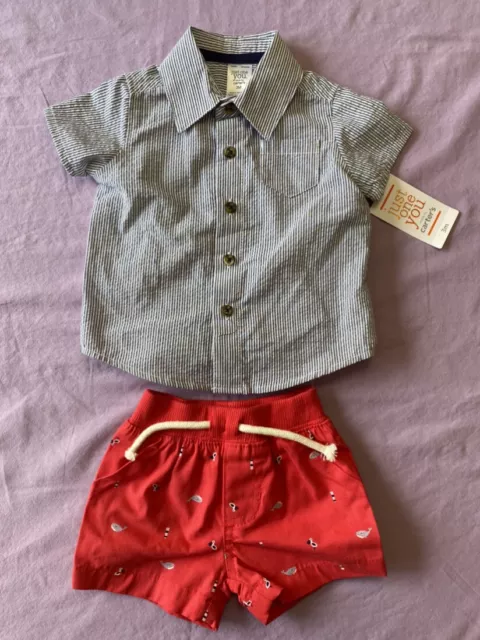 Just One You By Carters' Ocean Theme Baby Boy 2 pc Set Top And Bottom