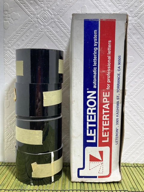 Automatic Lettering System Leteron Letertape T-100 Black 4 Rolls Total