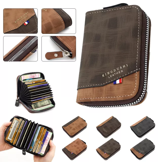 Luxury Mens RFID Blocking Leather Wallet Purse Credit Card Case Holder Security