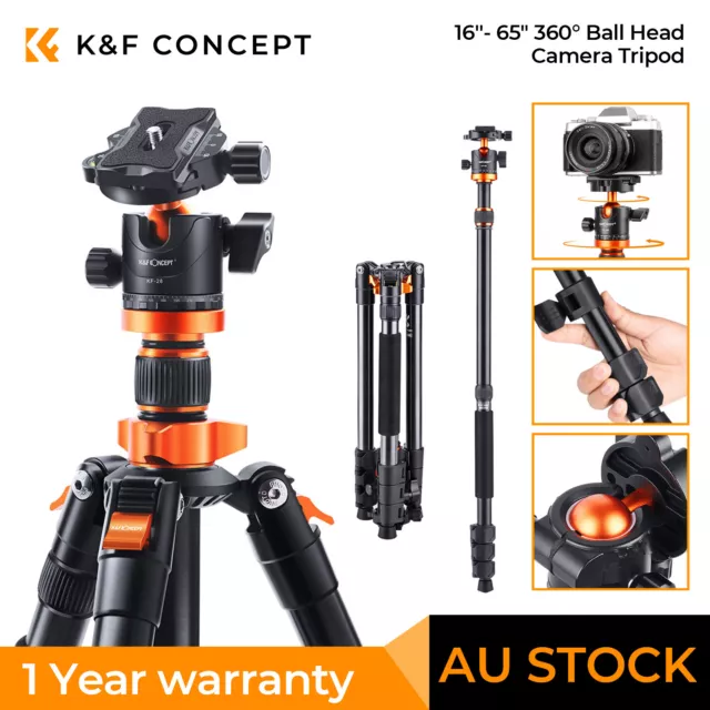 K&F Concept 62" Aluminum Alloy Tripod Monopod for Camera Quick Release Plate AU