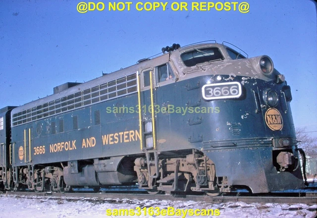 Duplicate Slide Norfolk And Western Rr 3666 1970