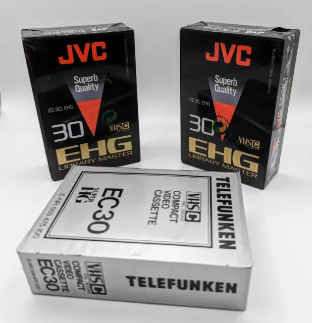 JVC EC-30 EHG VHS C + TELEFUNKEN EC30 - VHSC Video Kassette Camcorder Sealed