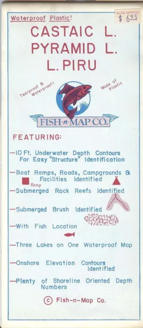 Fish-n-Map Co. CASTAIC PYRAMID PIRU LAKES California