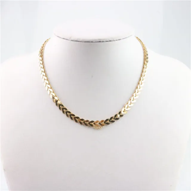 Fashion 925 Silver Gold Choker Chunky Chain Bib Necklace Women Jewelry Pendant 3