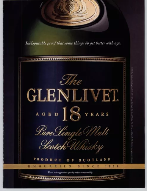 1995 The Glenlivet Scotch Whiskey Close by Up Bottle Art Photo Vintage Print Ad