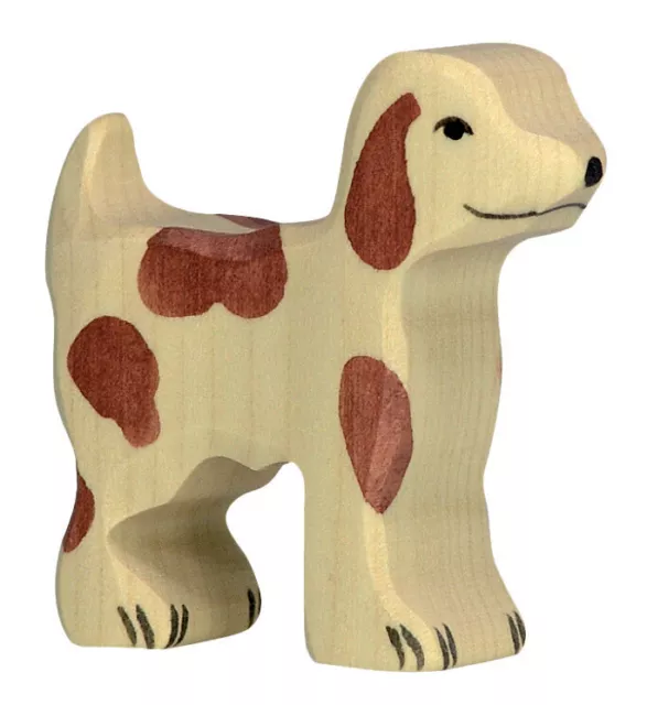 Hofhund klein Hund Bauernhof Holzfigur Holzspielzeug von Holztiger Spielfiguren