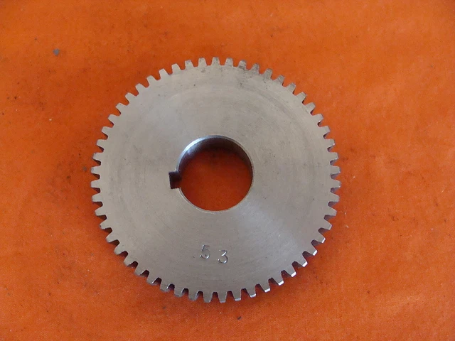 NOS UNKNOWN MFG. CHANGE GEAR & SPUR GEAR 53 T 13/16" id 2.745 od 20DP 20PA