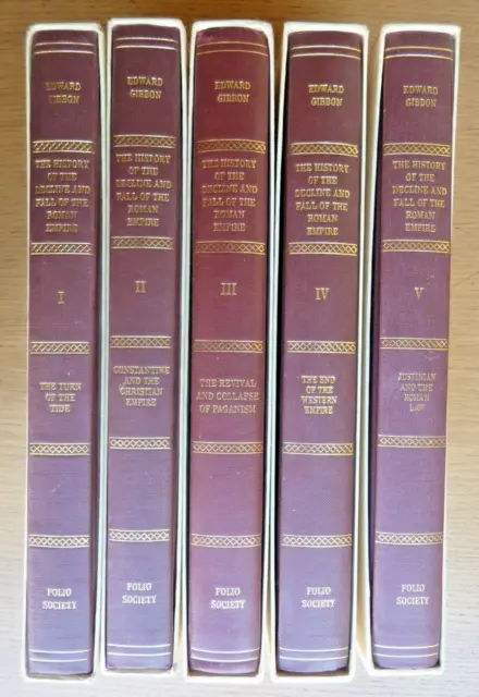 Roman Empire History of the Decline & Fall, Gibbon (vols.I-V) 1983 Folio Society