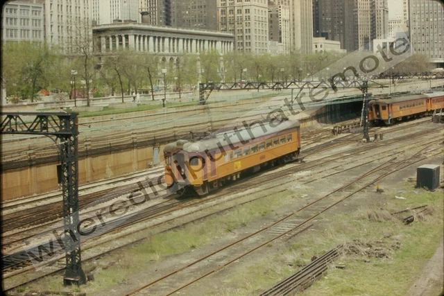 Orig. Slide CSS Chicago S. Shore & S. Bend 108 PCM Interurban Chicago 5-7-1974